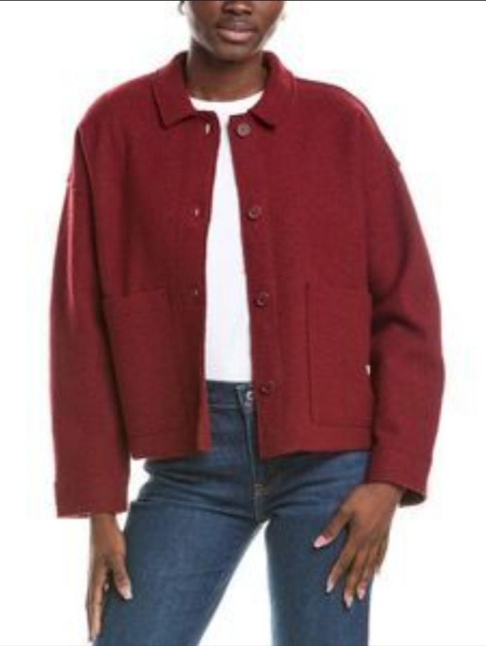 Eileen Fisher Wool Jacket In Red Cedar Size XS